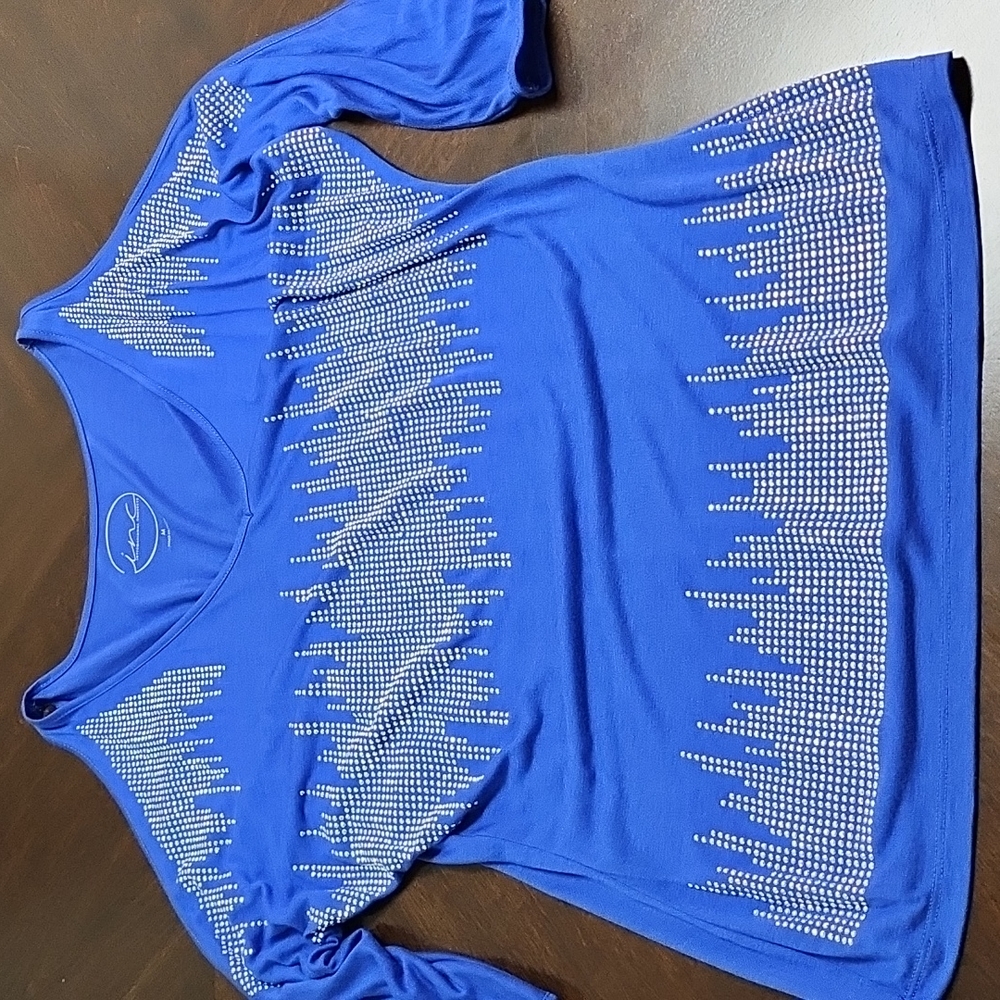 INC blue with Rhinestones long sleeves with open slits